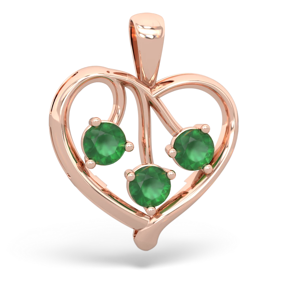 White Topaz Glowing Heart 14K Rose Gold pendant P2233