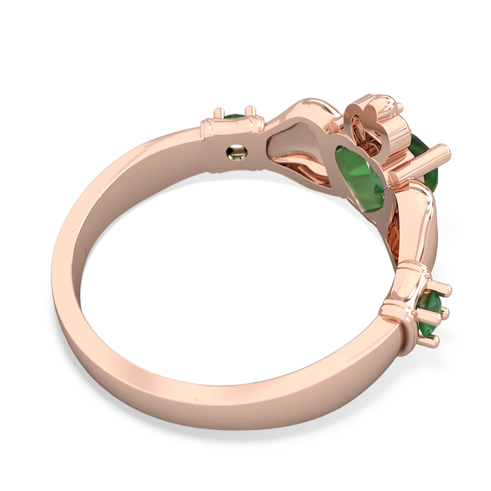 Garnet Claddagh Keepsake 14K Rose Gold ring R5245