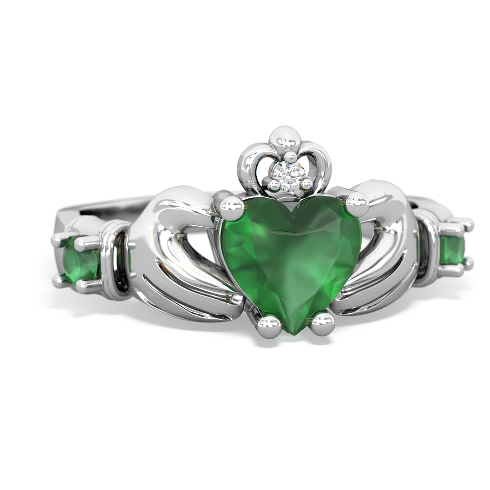 Aquamarine Claddagh Keepsake 14K White Gold ring R5245