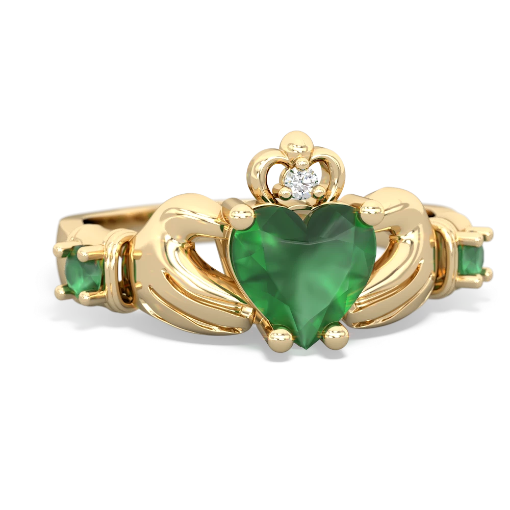 Onyx Claddagh Keepsake 14K Yellow Gold ring R5245