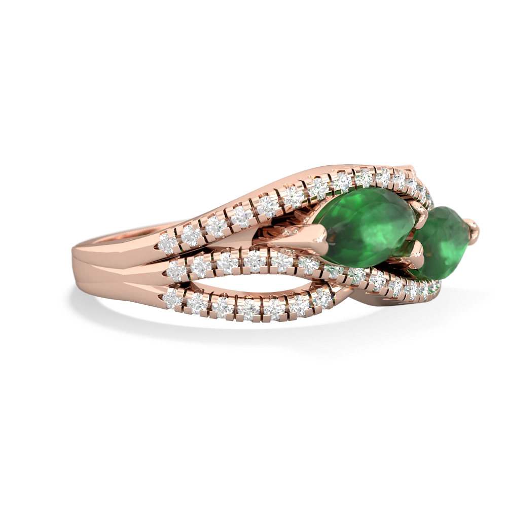 Emerald Diamond Rivers 14K Rose Gold ring R3070