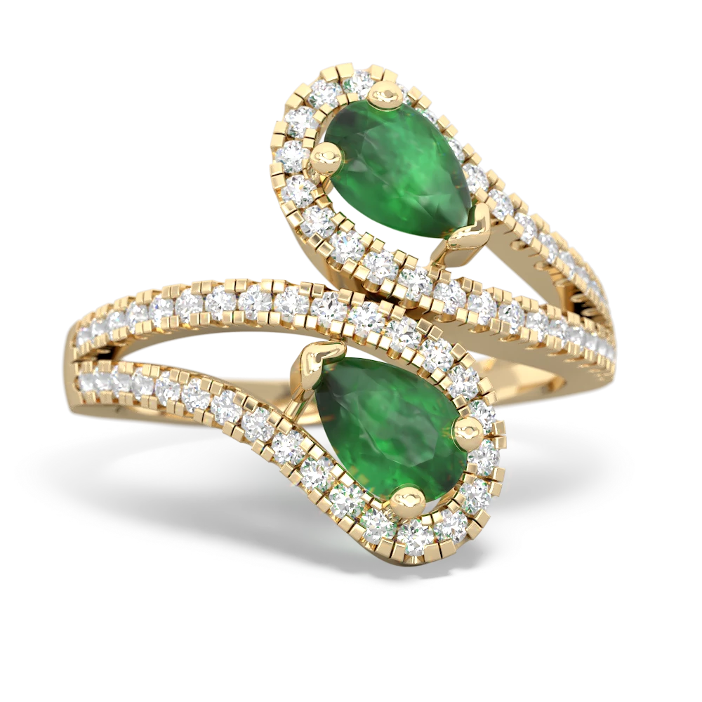 Emerald Diamond Dazzler 14K Yellow Gold ring R3000