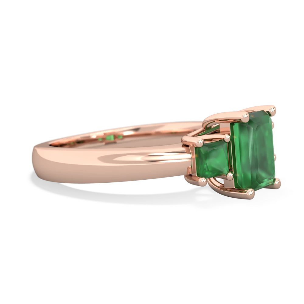 Alexandrite Three Stone Emerald-Cut Trellis 14K Rose Gold ring R4021