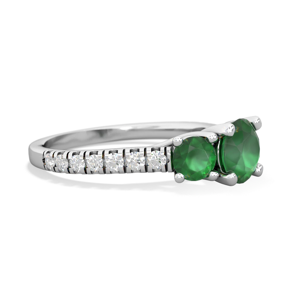 Emerald Pave Trellis 14K White Gold ring R5500