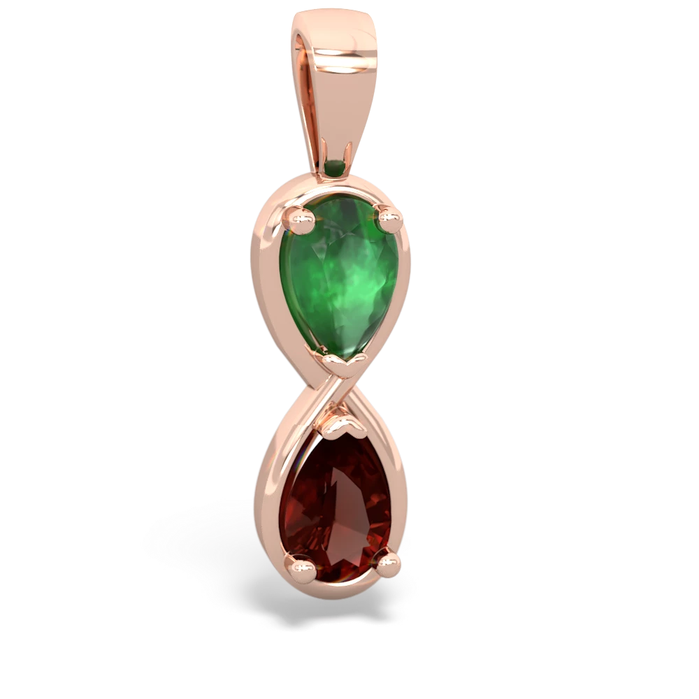 Emerald Infinity 14K Rose Gold pendant P5050