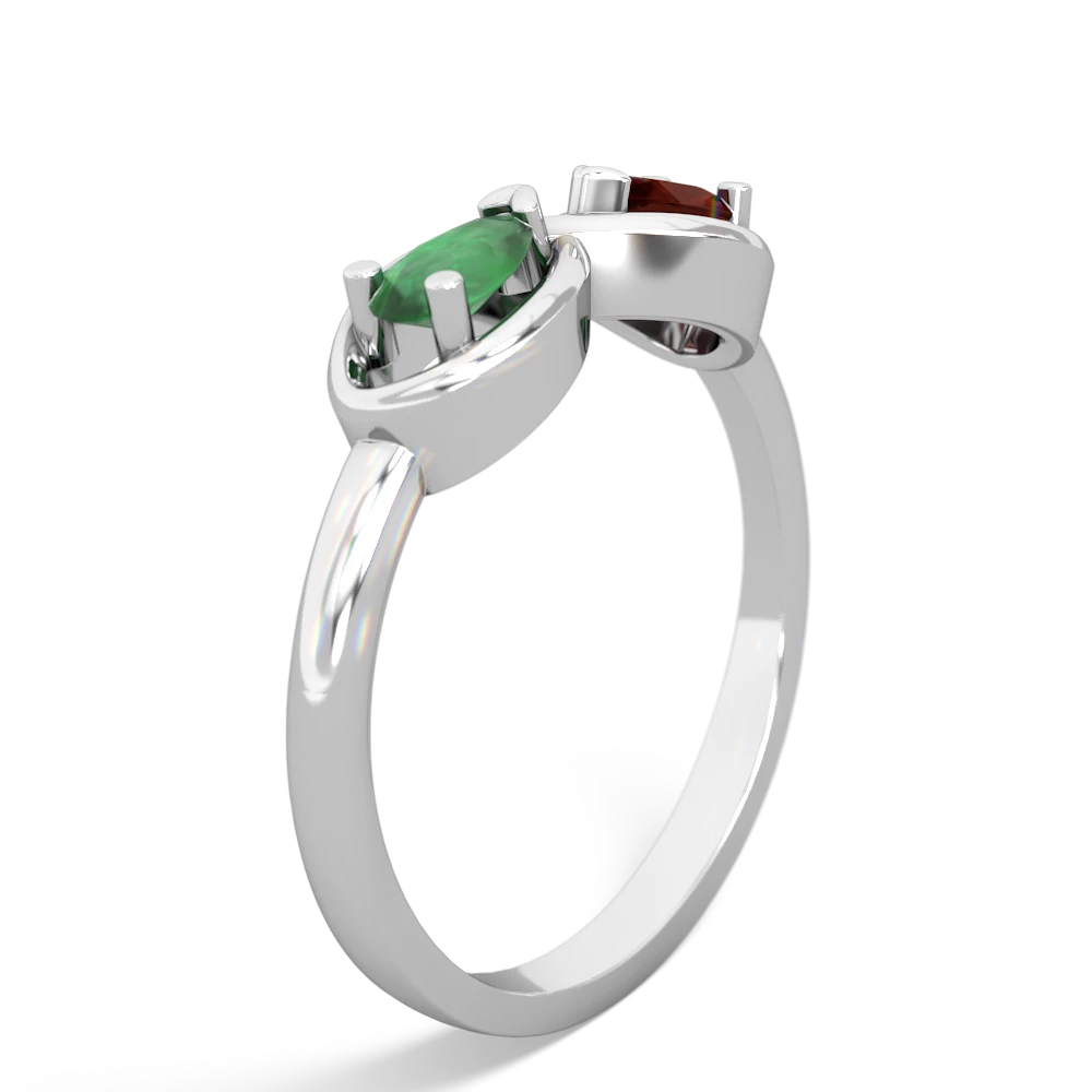 Emerald Infinity 14K White Gold ring R5050