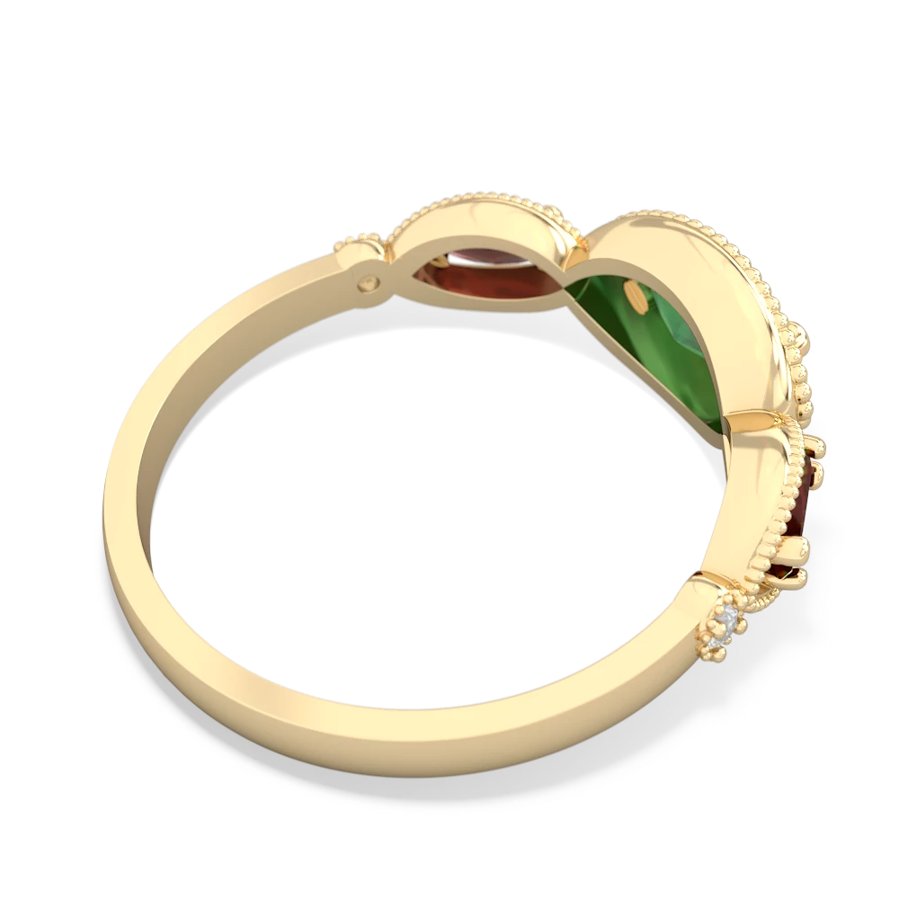 Emerald Milgrain Marquise 14K Yellow Gold ring R5700