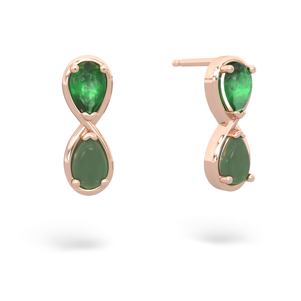 Emerald Infinity 14K Rose Gold earrings E5050