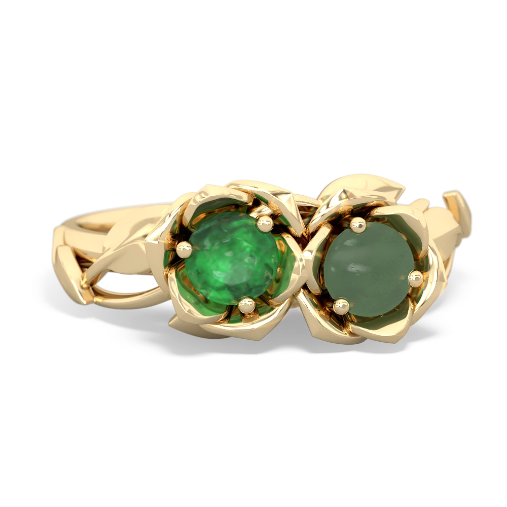 Emerald Rose Garden 14K Yellow Gold ring R5510