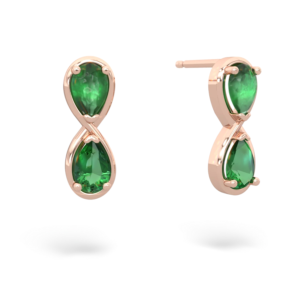 Emerald Infinity 14K Rose Gold earrings E5050