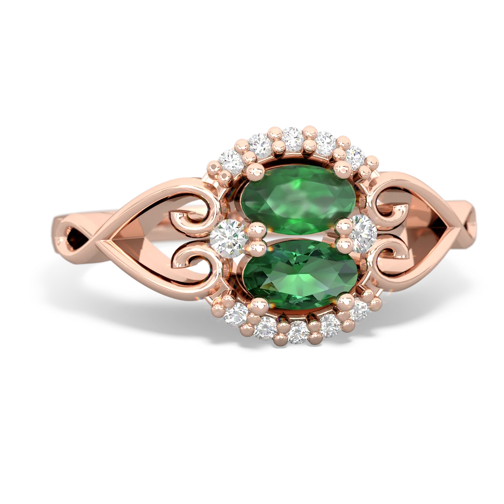 Emerald Love Nest 14K Rose Gold ring R5860