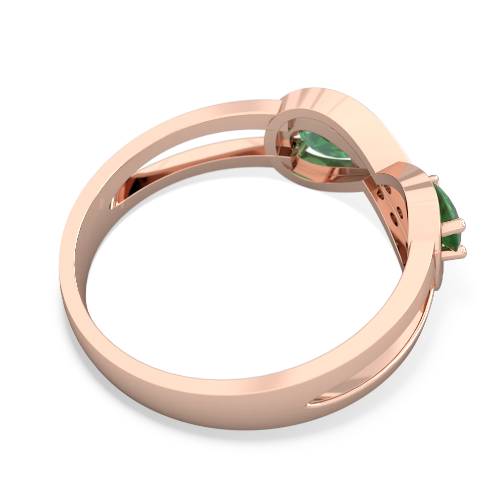 Emerald Diamond Infinity 14K Rose Gold ring R5390