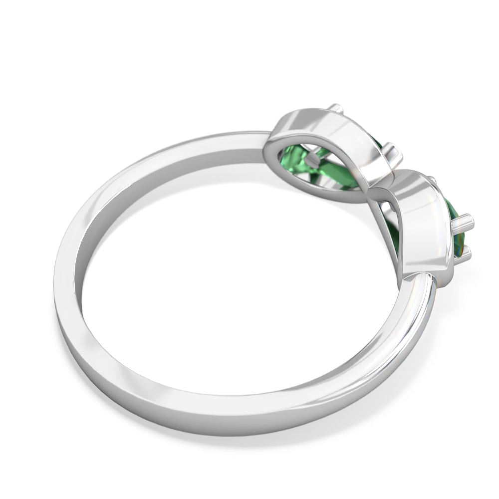 Emerald Infinity 14K White Gold ring R5050