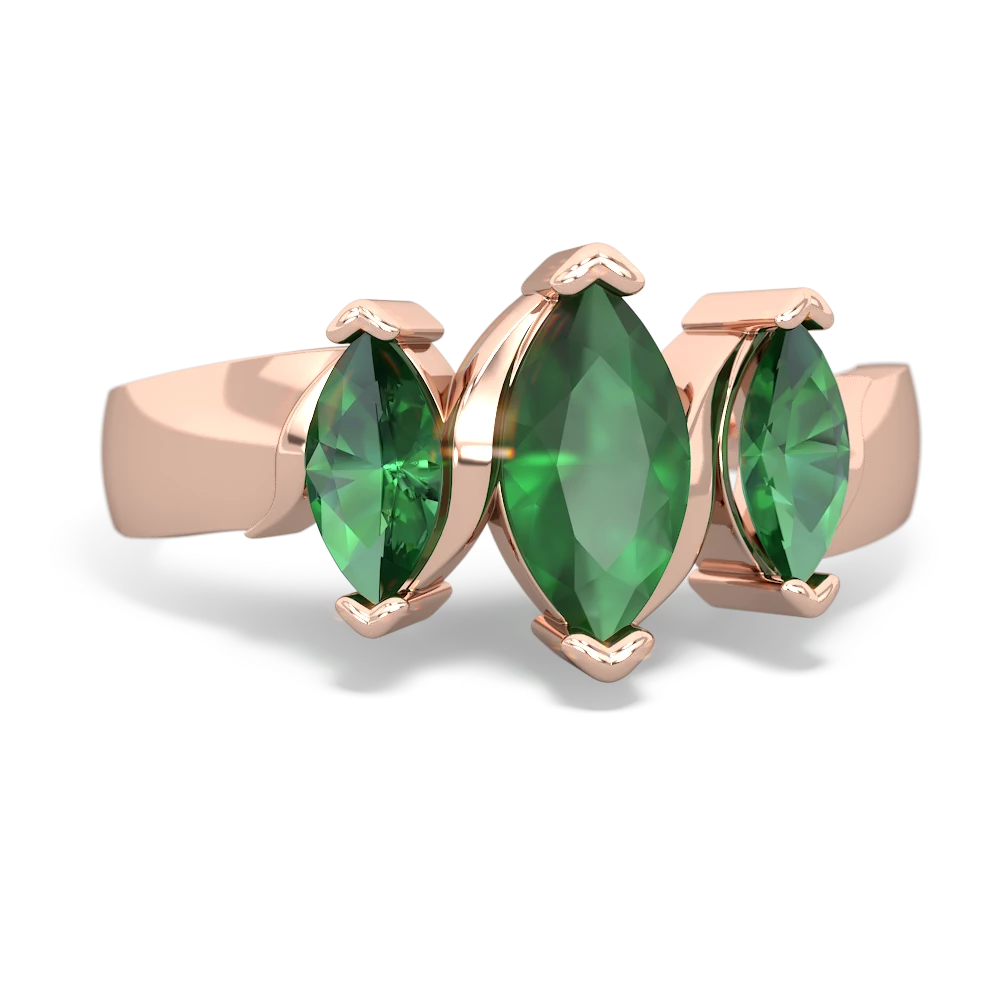 Emerald Three Peeks 14K Rose Gold ring R2433