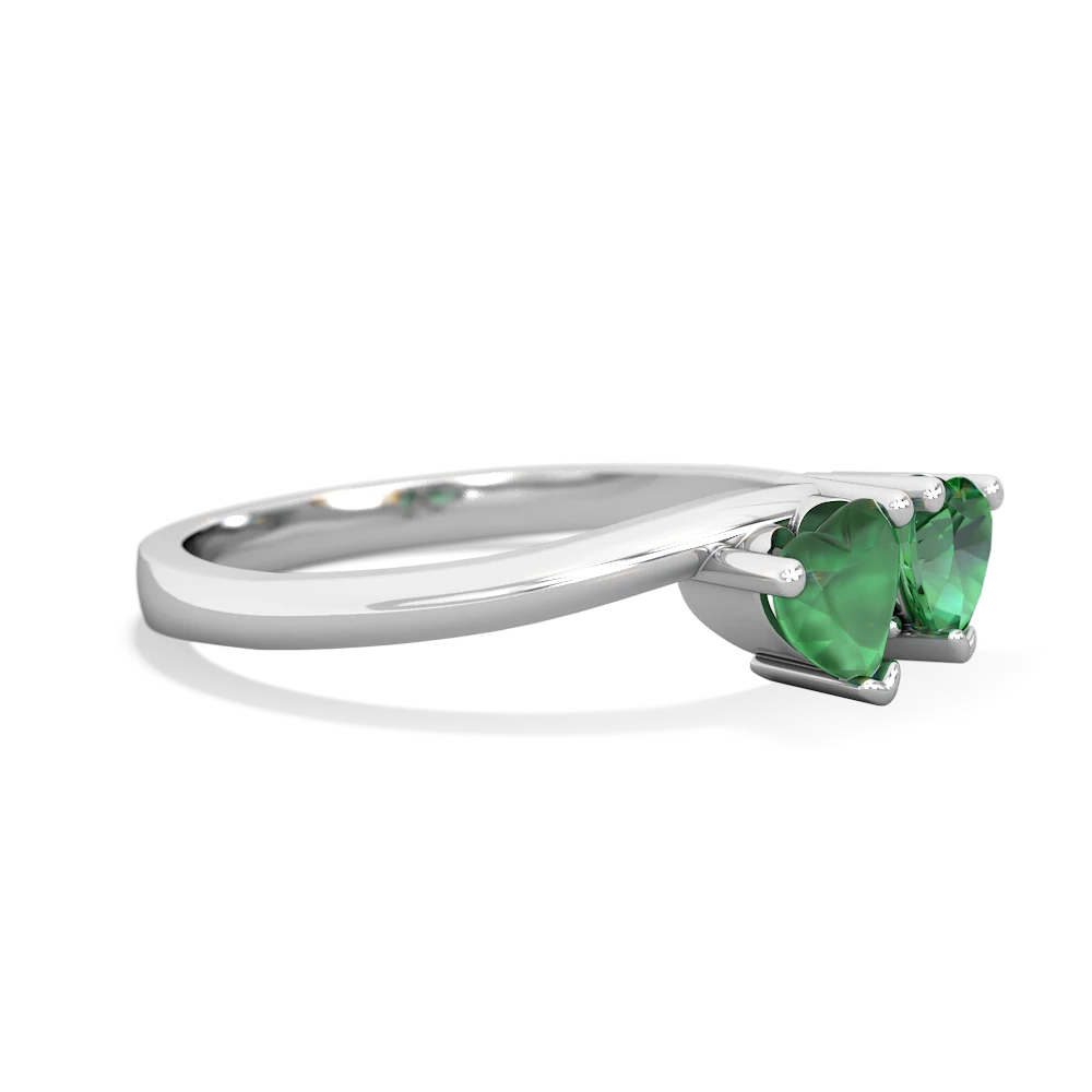 Emerald Sweethearts 14K White Gold ring R5260