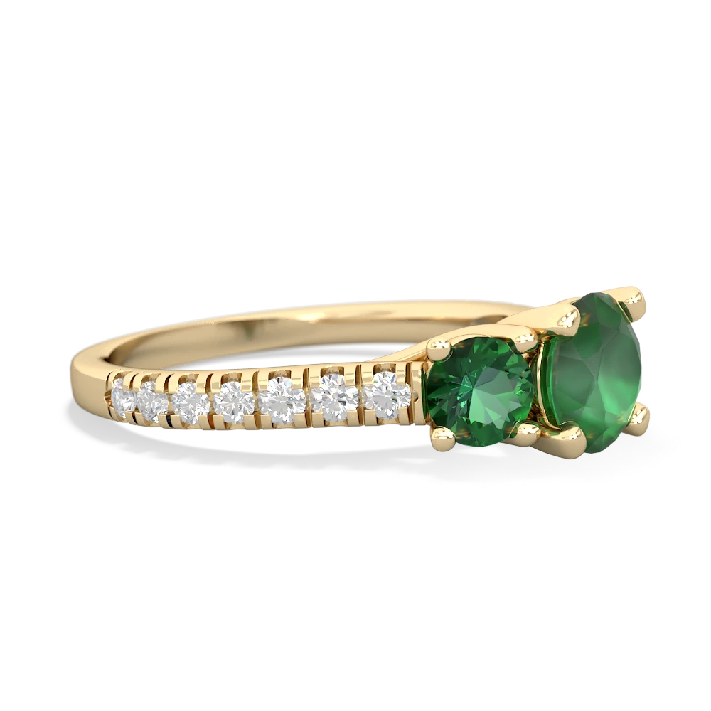 Emerald Pave Trellis 14K Yellow Gold ring R5500