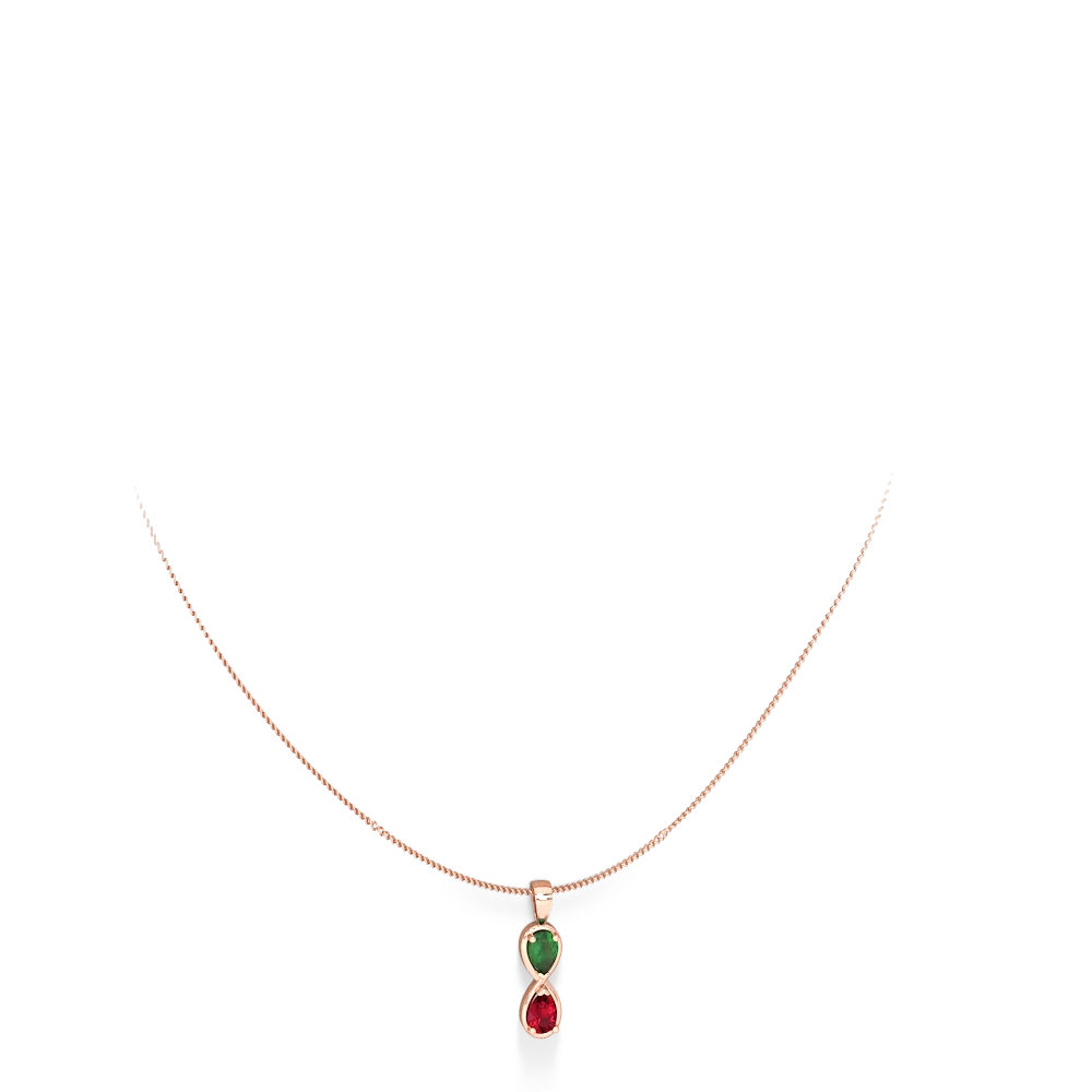 Emerald Infinity 14K Rose Gold pendant P5050