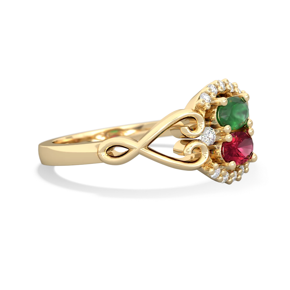 Emerald Love Nest 14K Yellow Gold ring R5860