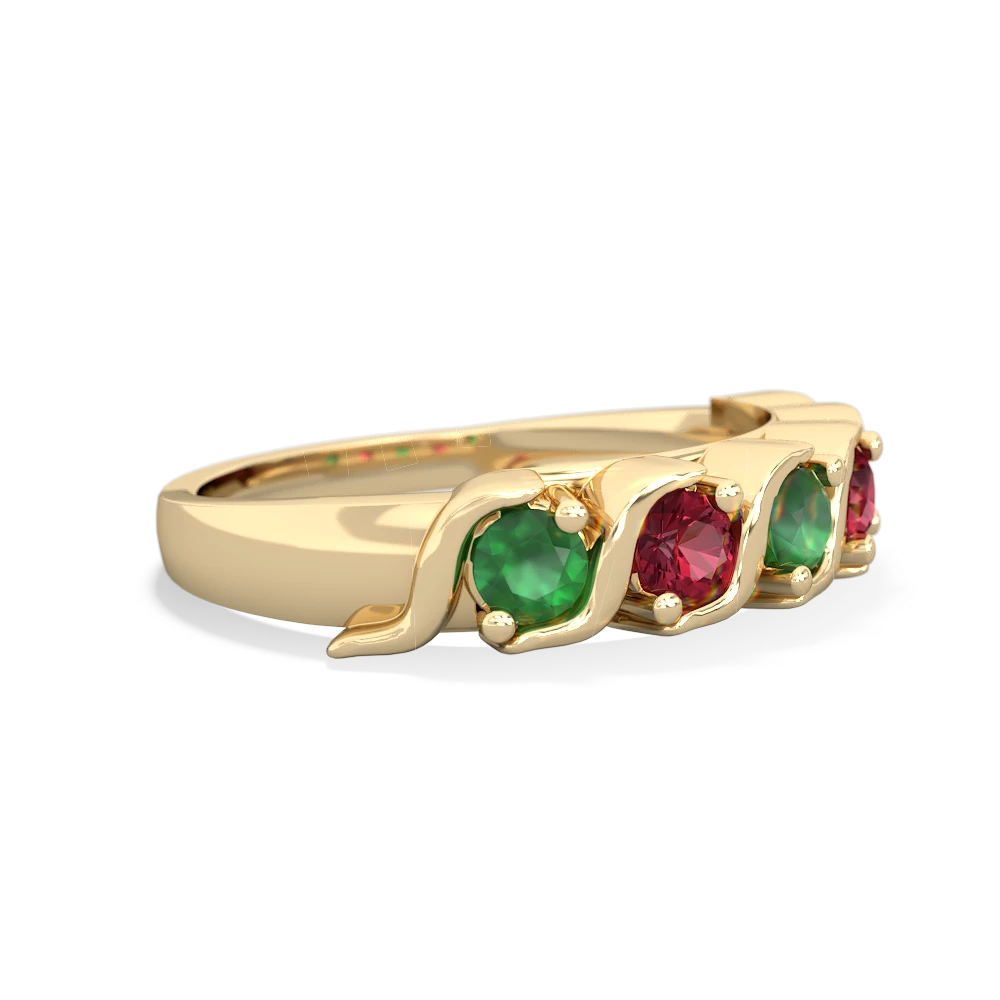 Emerald Anniversary Band 14K Yellow Gold ring R2089