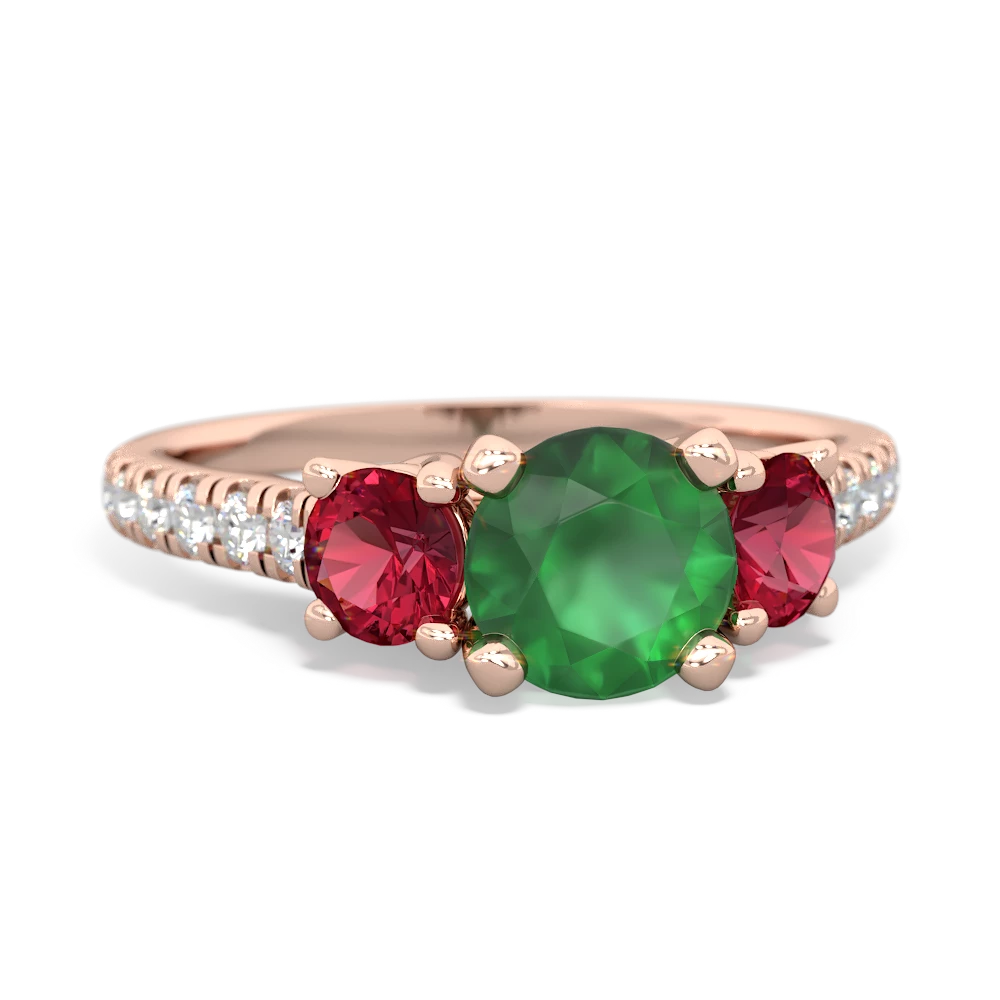 Emerald Pave Trellis 14K Rose Gold ring R5500