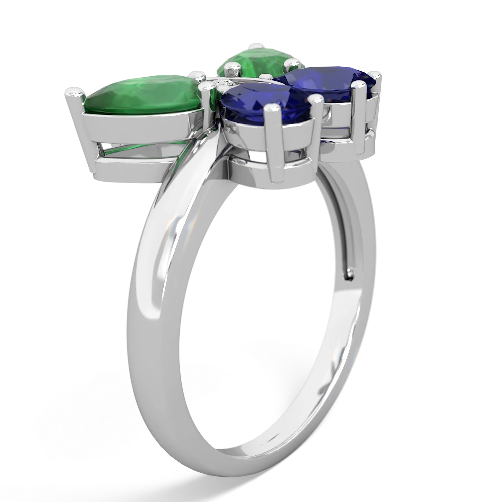 Emerald Butterfly 14K White Gold ring R2215