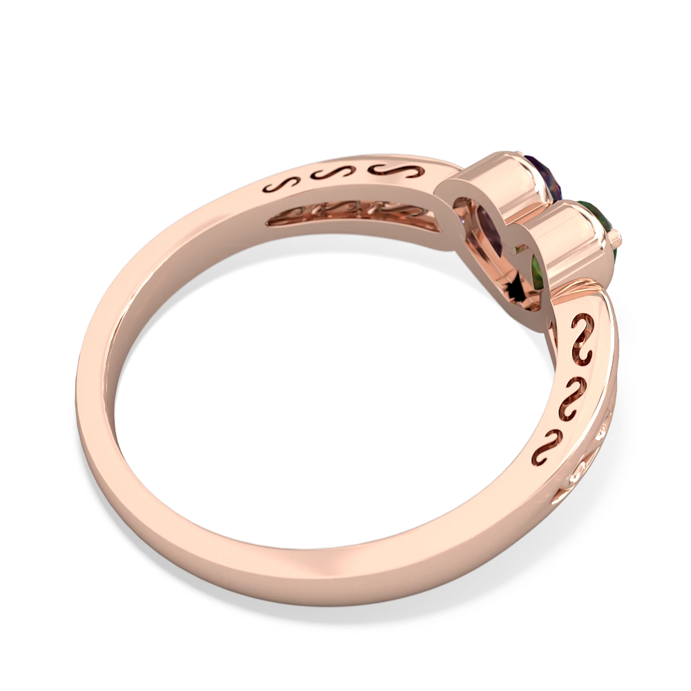 Emerald Filligree 'One Heart' 14K Rose Gold ring R5070