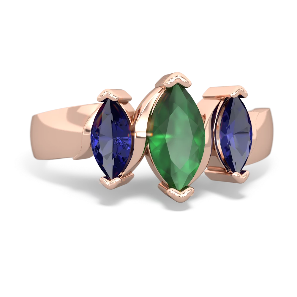 Emerald Three Peeks 14K Rose Gold ring R2433