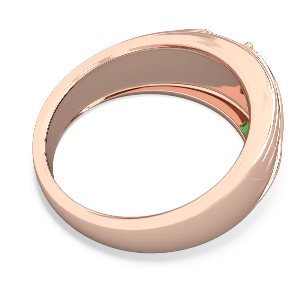 Emerald Men's Streamline 14K Rose Gold ring R0460