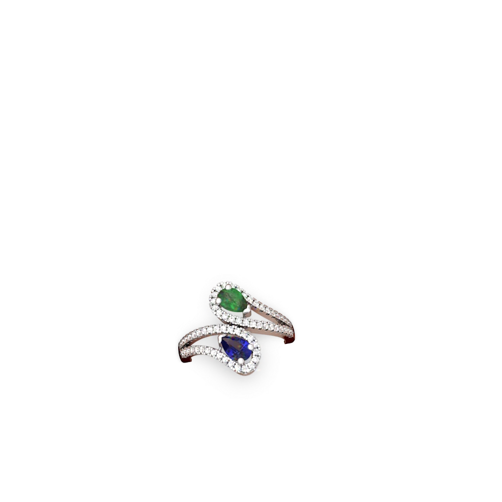 Emerald Diamond Dazzler 14K White Gold ring R3000