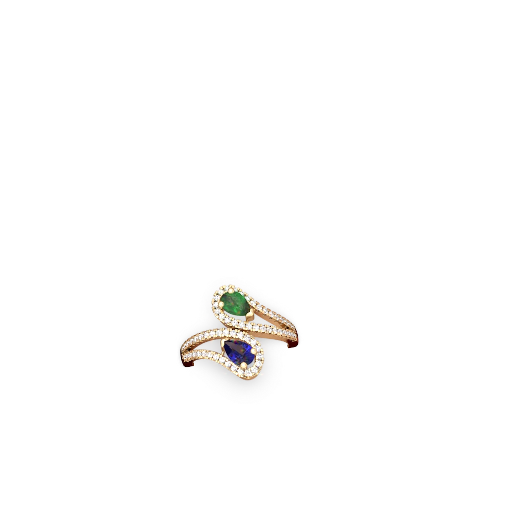 Emerald Diamond Dazzler 14K Yellow Gold ring R3000