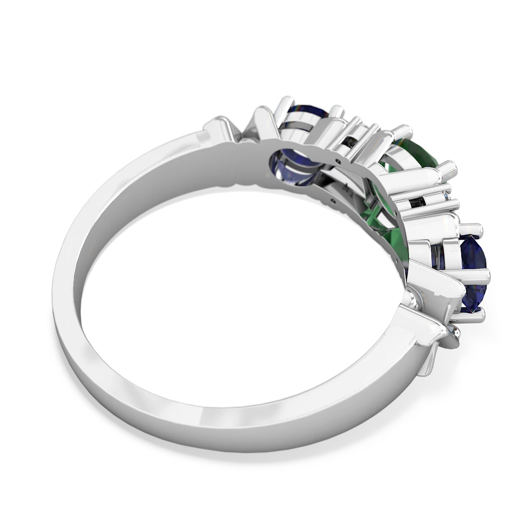 Emerald Hugs And Kisses 14K White Gold ring R5016