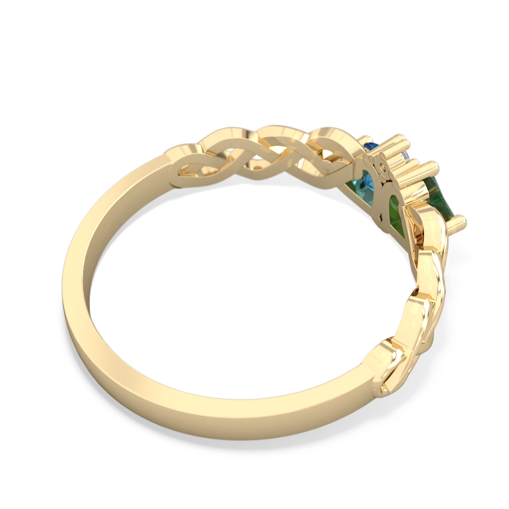 Emerald Heart To Heart Braid 14K Yellow Gold ring R5870