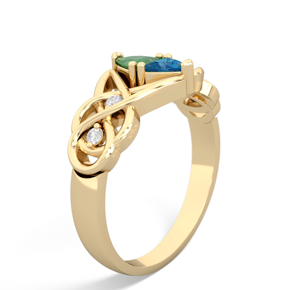 Emerald Keepsake Celtic Knot 14K Yellow Gold ring R5300