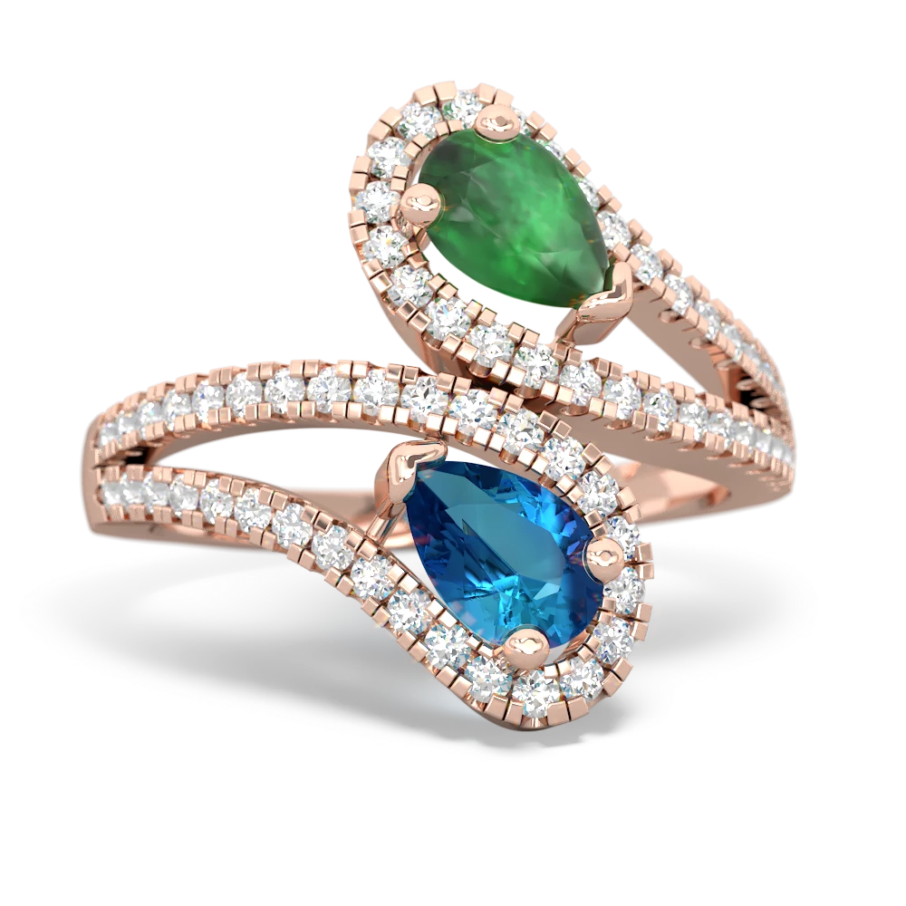 Emerald Diamond Dazzler 14K Rose Gold ring R3000