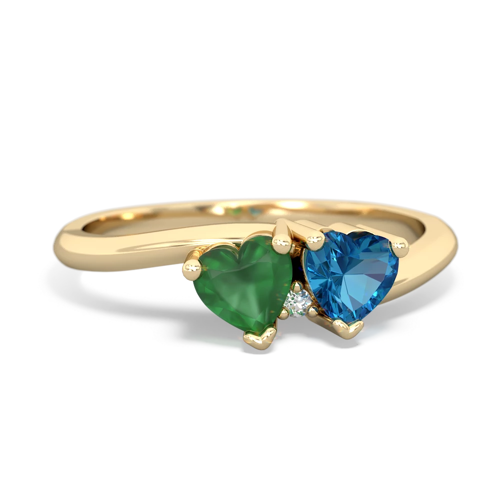 Emerald Sweethearts 14K Yellow Gold ring R5260