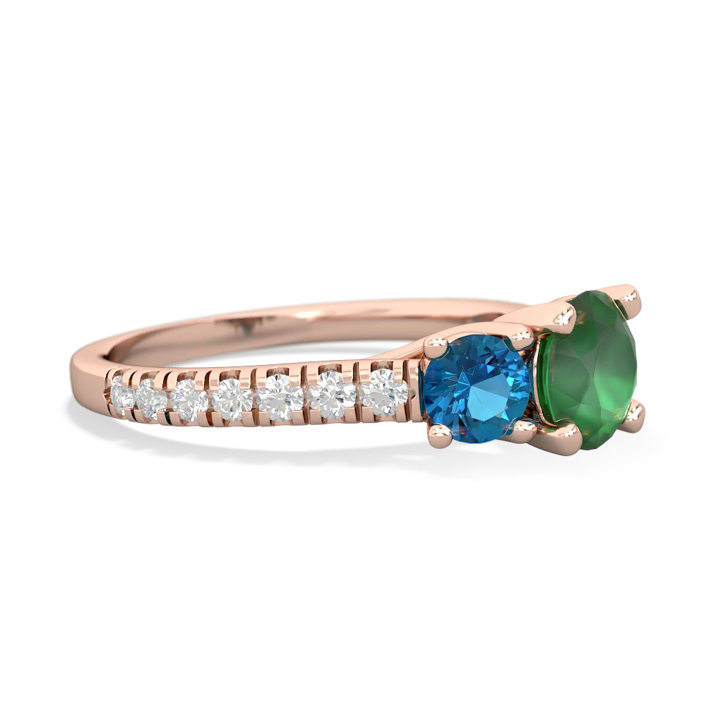 Emerald Pave Trellis 14K Rose Gold ring R5500