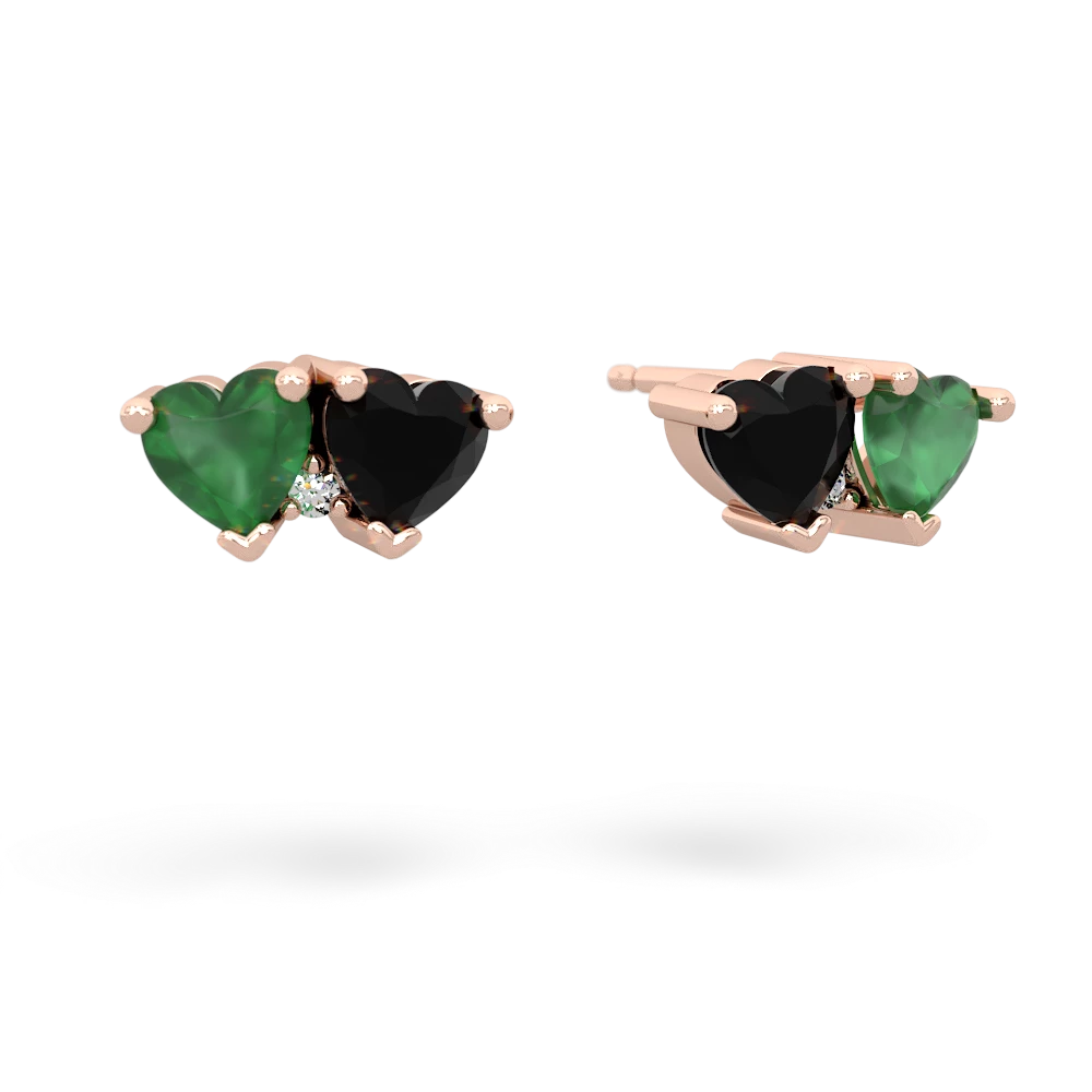 Emerald Sweethearts 14K Rose Gold earrings E5260