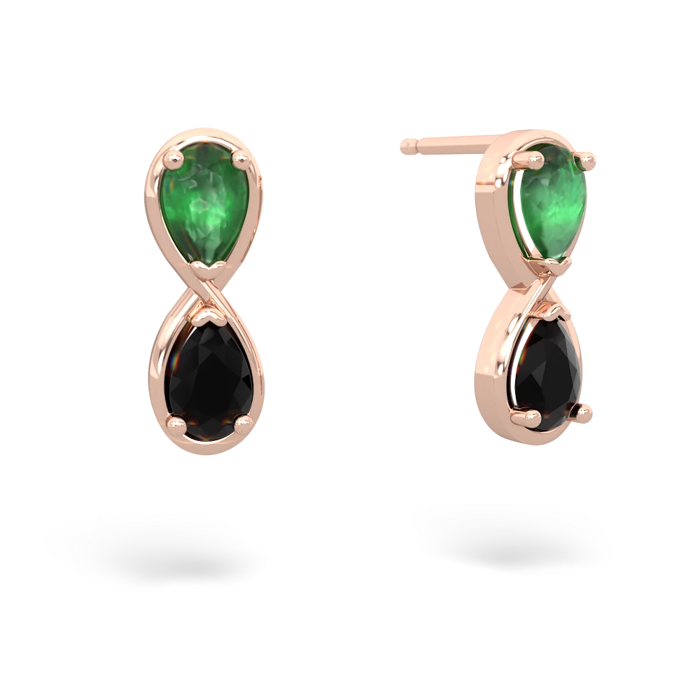 Emerald Infinity 14K Rose Gold earrings E5050