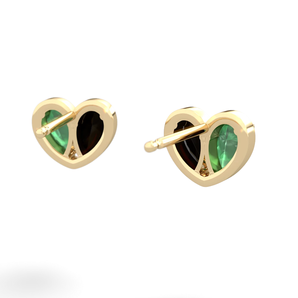 Emerald 'Our Heart' 14K Yellow Gold earrings E5072