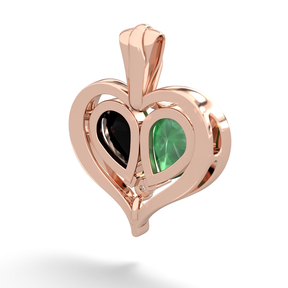 Emerald Two Become One 14K Rose Gold pendant P5330