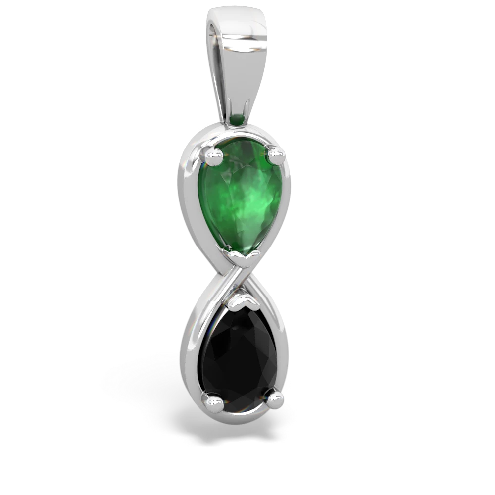 Emerald Infinity 14K White Gold pendant P5050