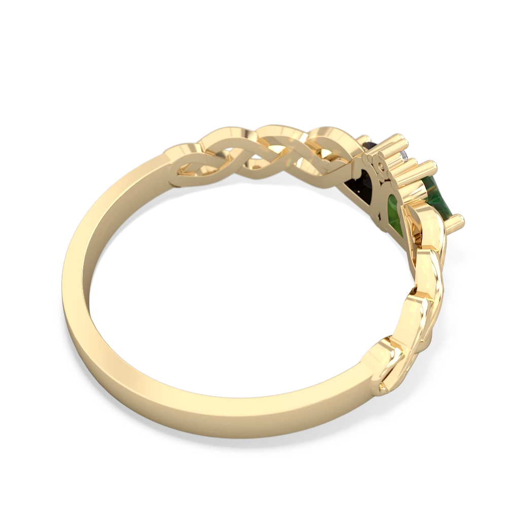 Emerald Heart To Heart Braid 14K Yellow Gold ring R5870