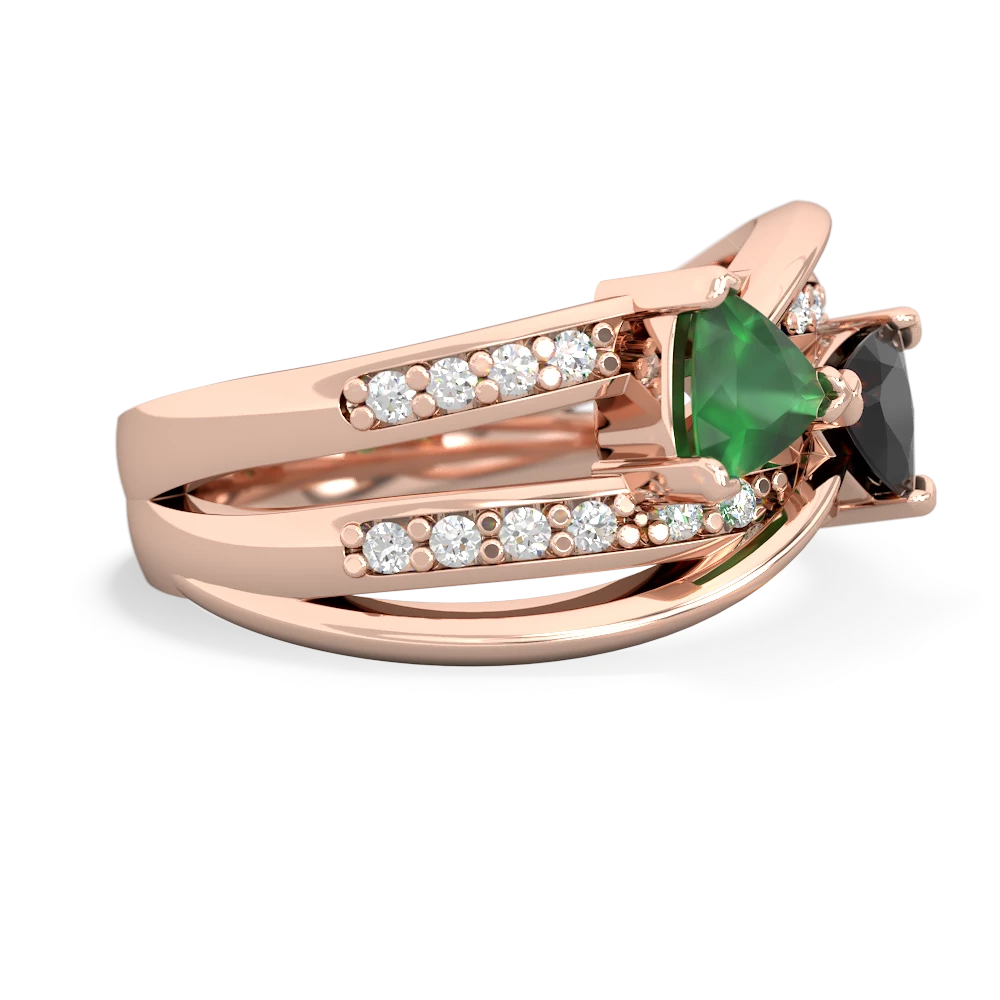 Emerald Bowtie 14K Rose Gold ring R2360