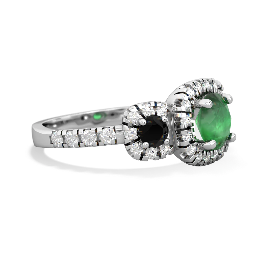 Emerald Regal Halo 14K White Gold ring R5350