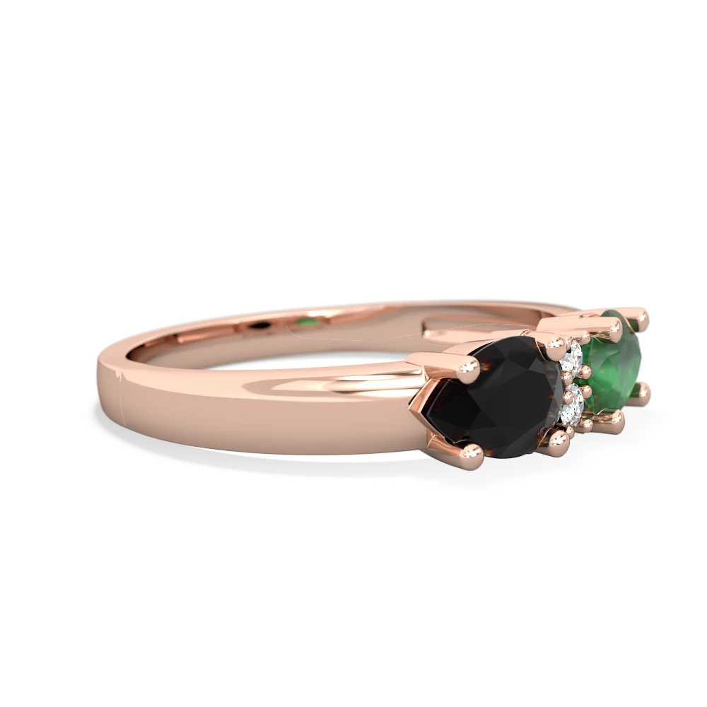 Emerald Pear Bowtie 14K Rose Gold ring R0865