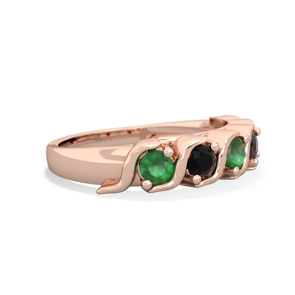 Emerald Anniversary Band 14K Rose Gold ring R2089