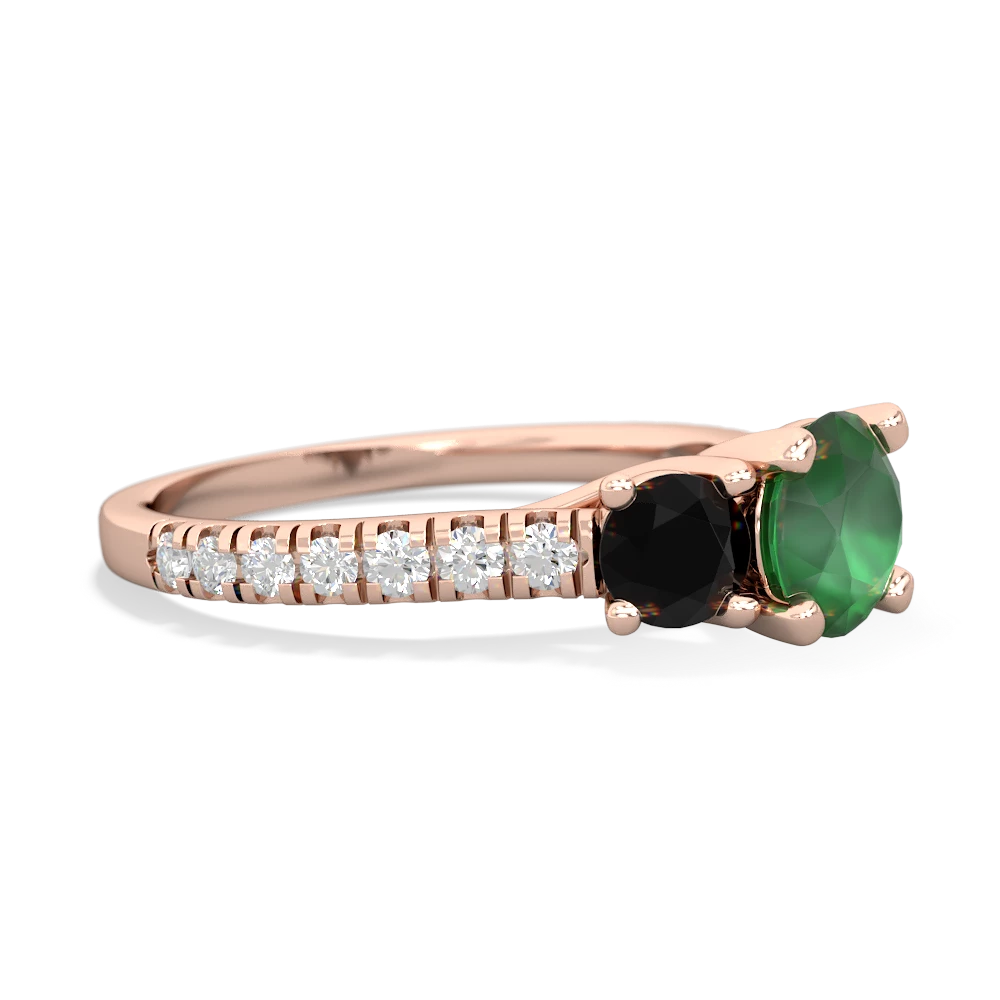 Emerald Pave Trellis 14K Rose Gold ring R5500