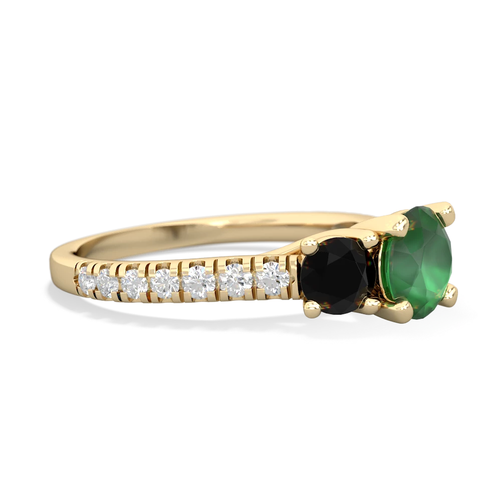 Emerald Pave Trellis 14K Yellow Gold ring R5500