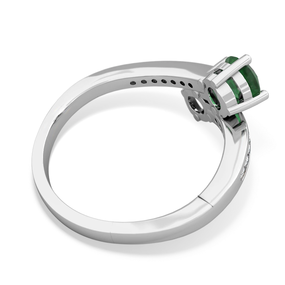 Emerald Onyx Channel Set Two Stone ring - 14K White Gold |JewelsForMe