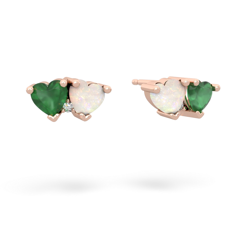 Emerald Sweethearts 14K Rose Gold earrings E5260